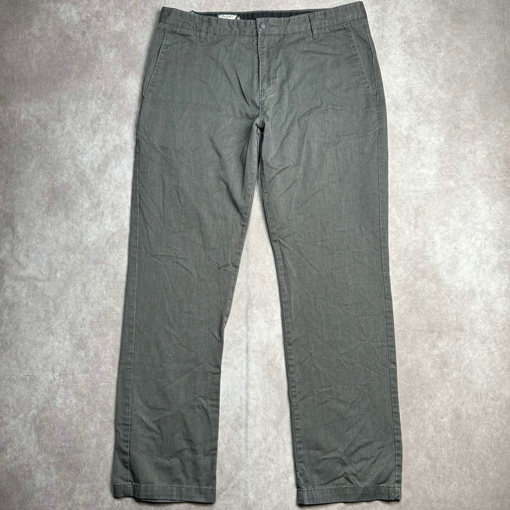 Volcom Corpo Class Mens Charcoal Grey Straight Leg Chino Pants Size 36